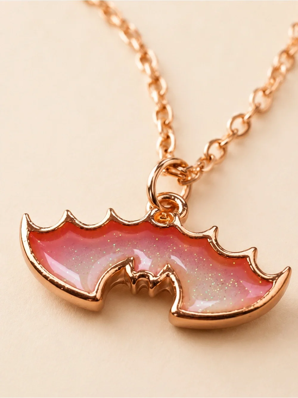 Bat Necklace & Pendant Cute Pink Dangle Necklace